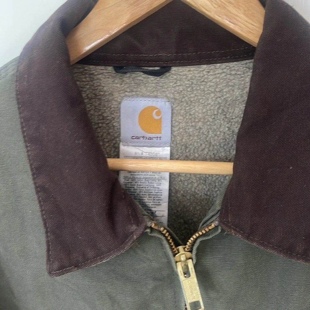 Carhartt  RN # C61 Green Coat Jacket Size 2XL Tall cotton Duck 14806 - Picture 3 of 16